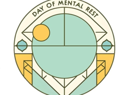 Logo aus feinen Formen (Kreise und Pfeile) mit dem Titel Day of Mental Rest