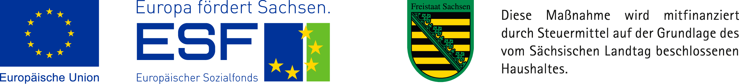 Logokombination EU, ESF, SAB