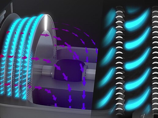 Excerpt from the animated film on how steam turbines work