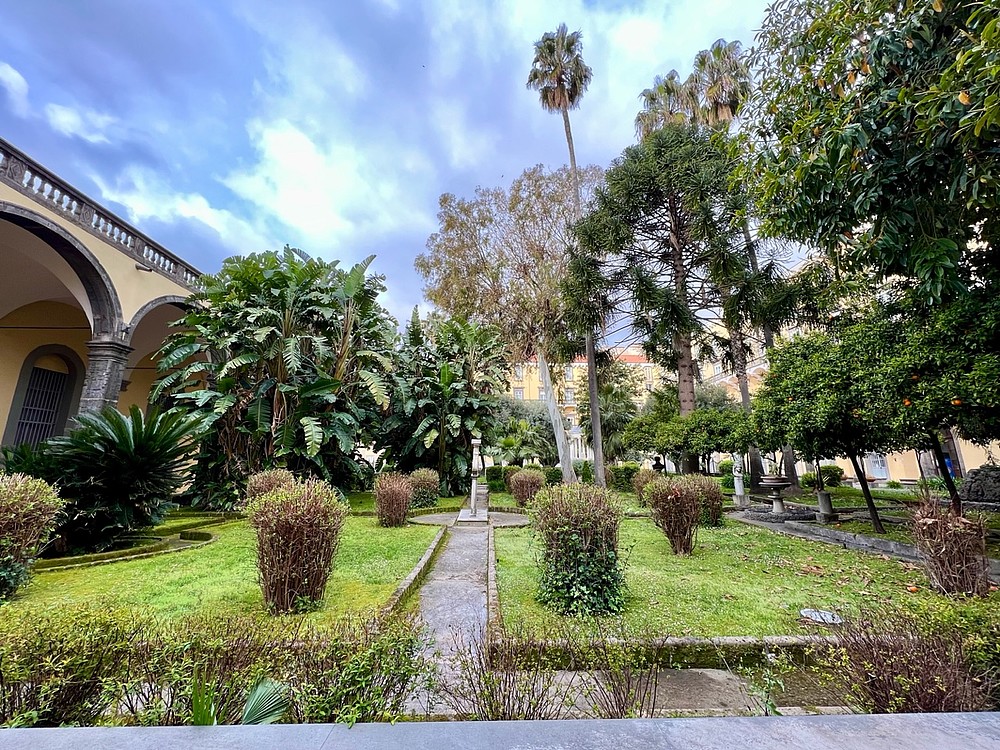 View of the inner courtyard of the Institute of Political Science at the University of Naples, Federico II