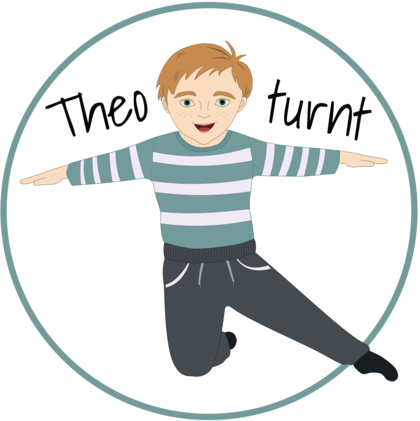 Logo Theo gymnastics - Graphic of a jumping child