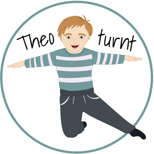 Logo Theo turnt - Grafik springendes Kind