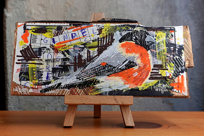 Picture on easel