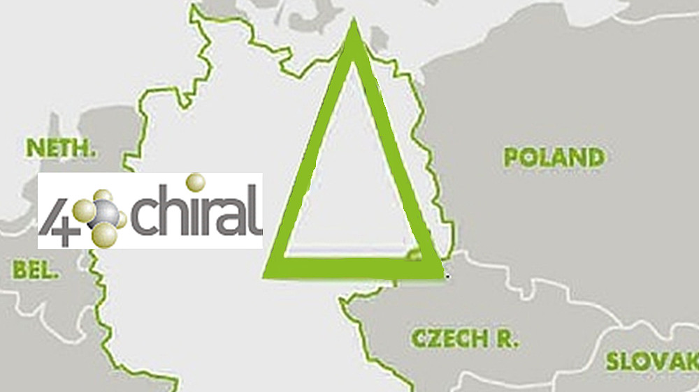 Grafische Übersicht des Netzwerkes und das Logo von 4chiral