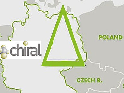 Grafische Übersicht des Netzwerkes und das Logo von 4chiral