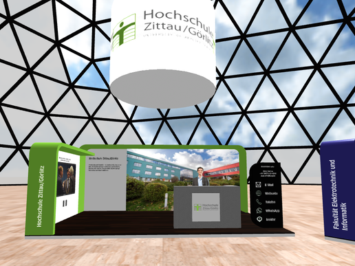 View of a virtual trade fair stand of the university