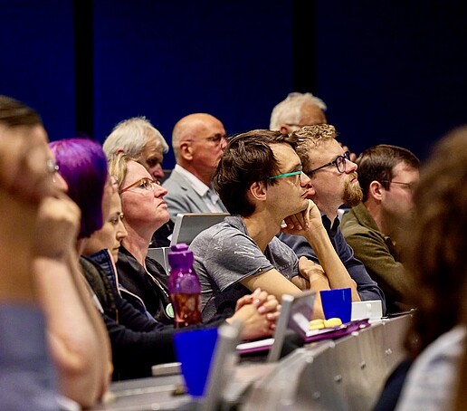 The audience in the lecture hall