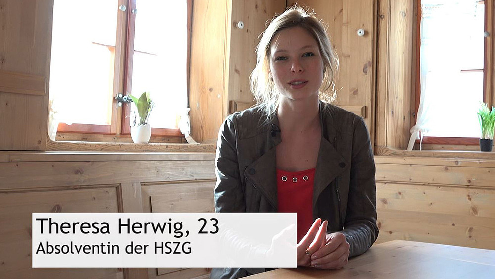 Theresa und Albrecht haben beide an der HSZG studiert und sprechen in einem Kurzfilm darüber, warum sie sich ein Leben in der Großstadt nicht vorstellen können