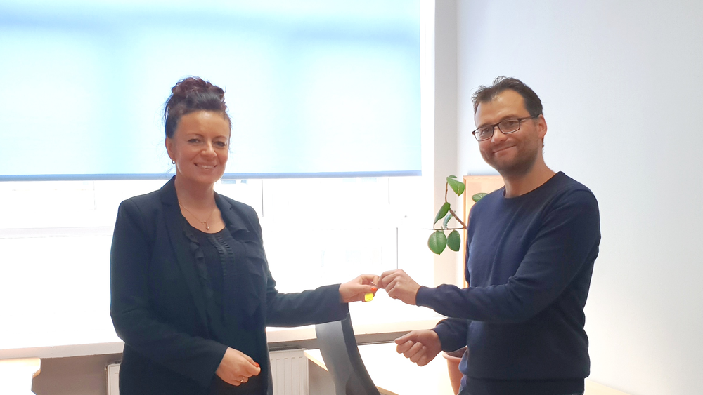 Handing over the keys.