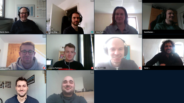 Screenshot with 10 participants in a video conference