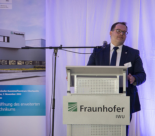 Prof. Alexander Kratzsch, Rector of the Zittau/Görlitz University of Applied Sciences at the lectern