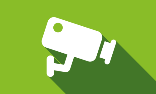 Icon Kamera auf grünem Hintergrund