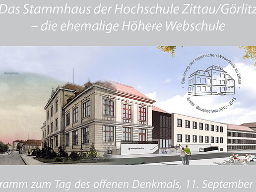 The main building of the HSZG - the former Higher Weaving School - opens its doors