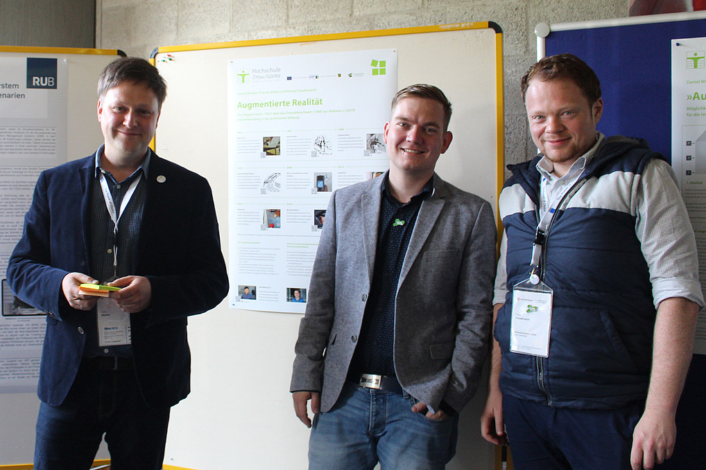 Daniel Winkler, Thomas Müller und Ronny Freudenreich zur Postersession der Tagung