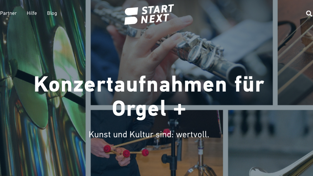 Screenshot of the Startnext fundraising page.