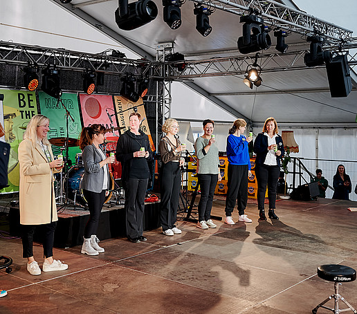 Several people on stage
