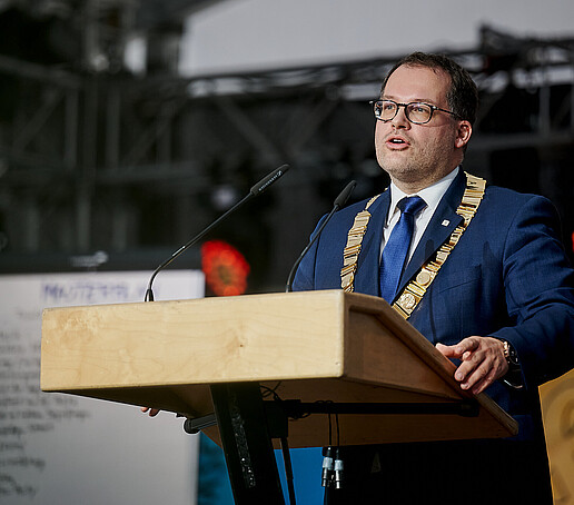 Rector Alexander Kratzsch during his matriculation speech
