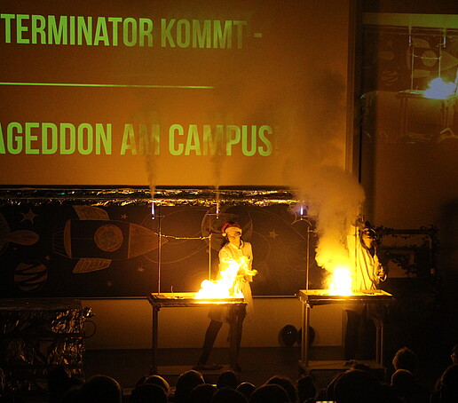 Experiments with fire on stage