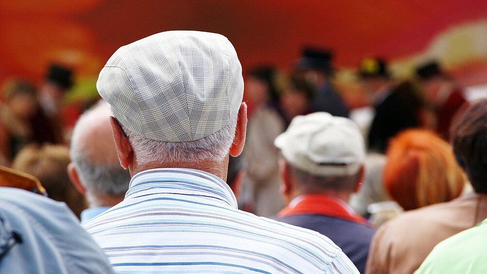 The backs of older people's heads
