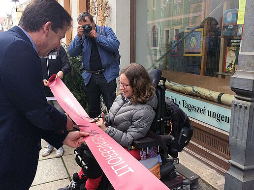The first mobile ramp was inaugurated at the "Art Goreliz" bookshop