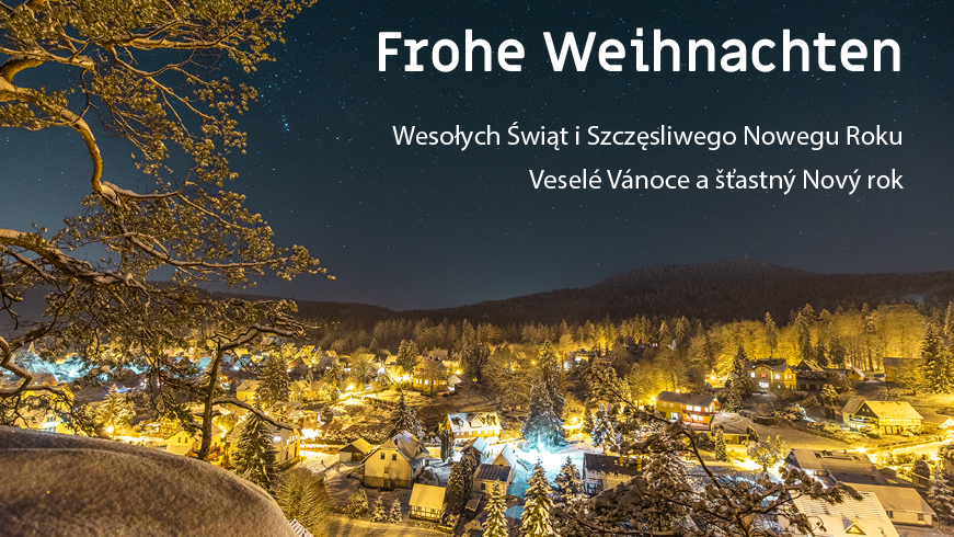 Winter landscape in the evening