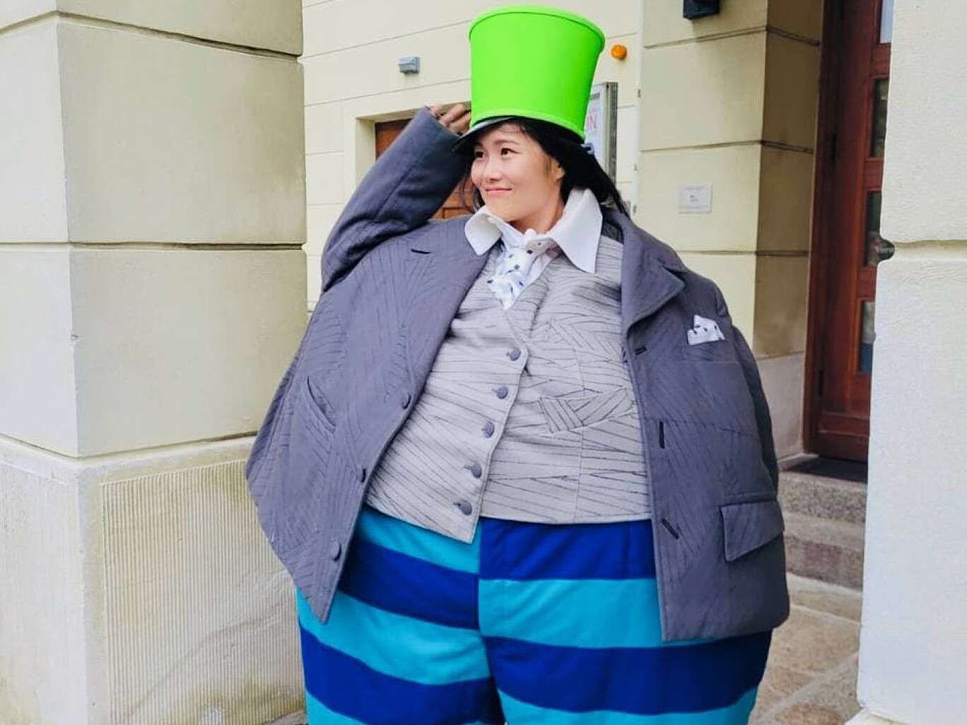 Funny disguised woman