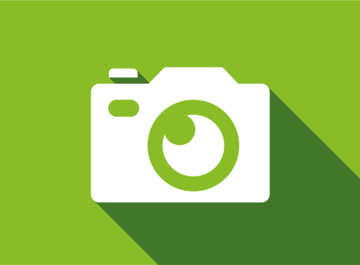 Icon Fotoapparat auf grünem Hintergrund