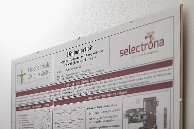 Poster of a diploma thesis of the Zittau/Görlitz University of Applied Sciences, topic: Analysis and optimization of energy efficiency.