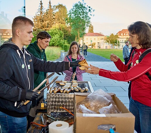 The student council barbecues