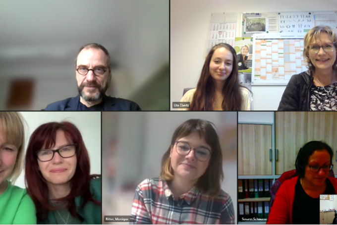 Screenshot of the PP-drei team at an online meeting.