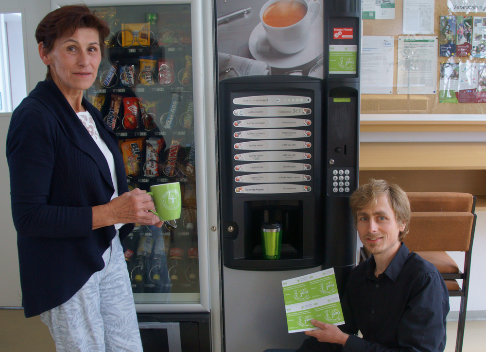 Coffee, cocoa & Co can also be served without plastic cups.