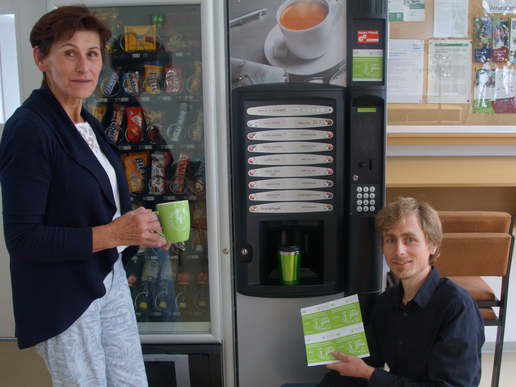 Coffee, cocoa & Co can also be served without plastic cups.