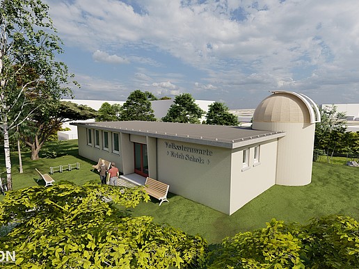 Aerial view of the digitized public observatory Erich Scholz