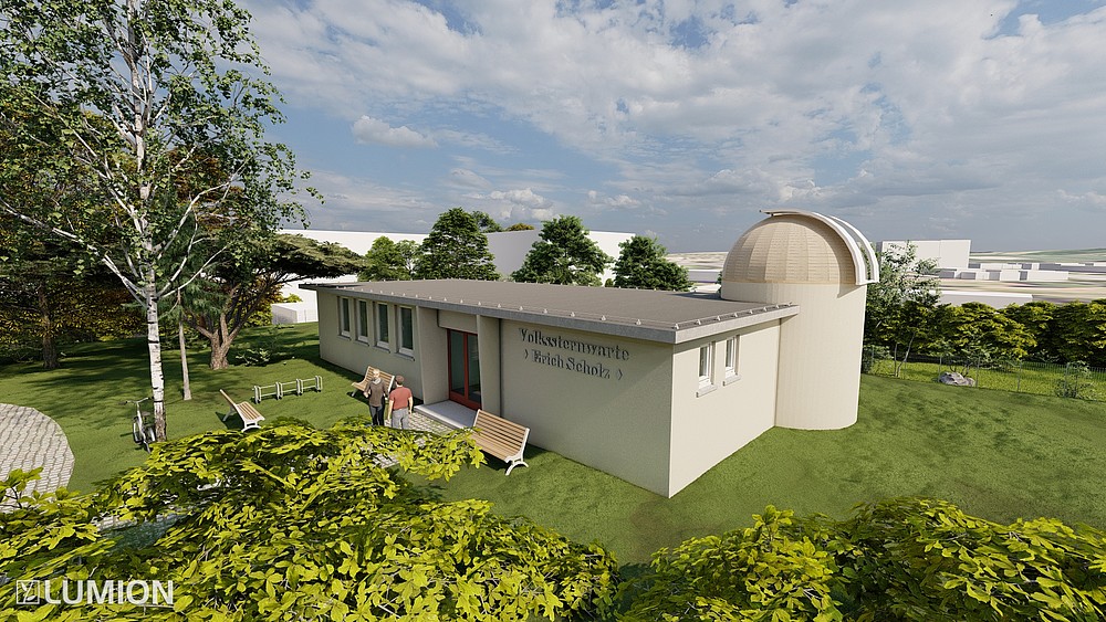 Aerial view of the digitized public observatory Erich Scholz