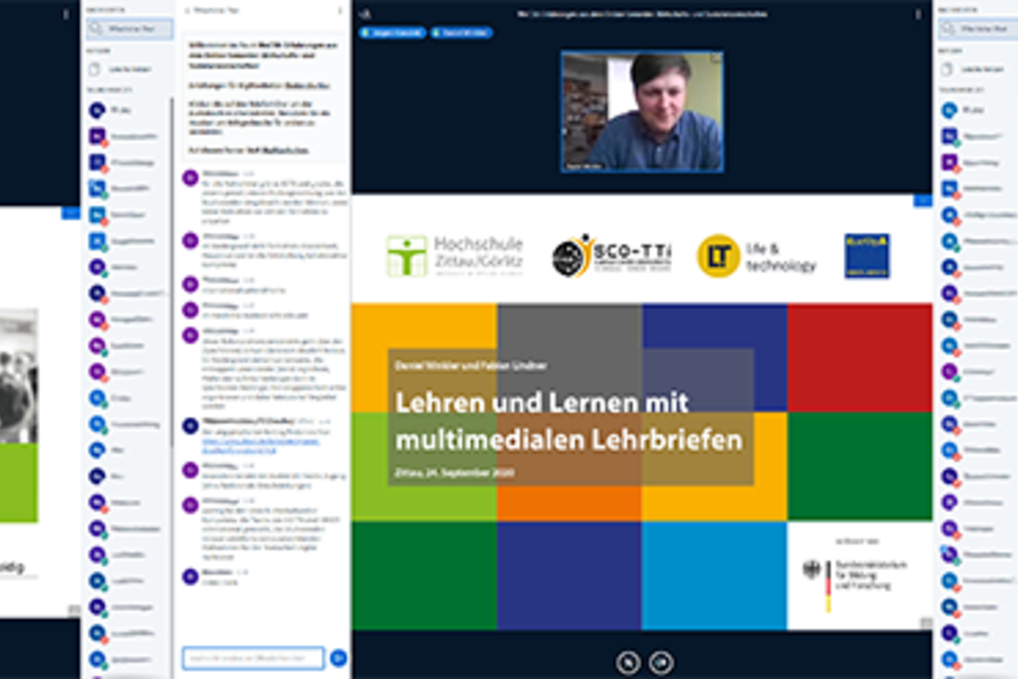 You can see three different screenshots of the online conference.