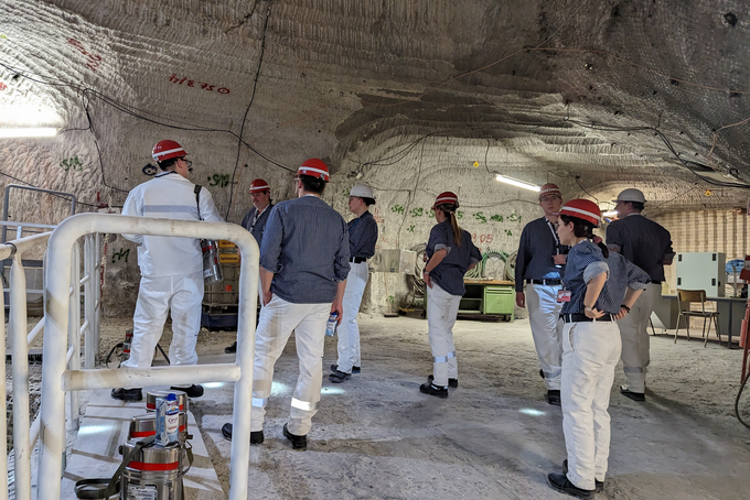 The excursion group in the mine.