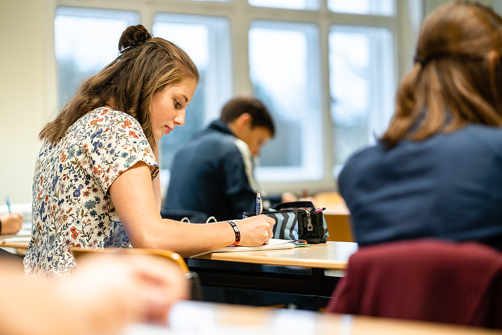 The picture shows a group of students.