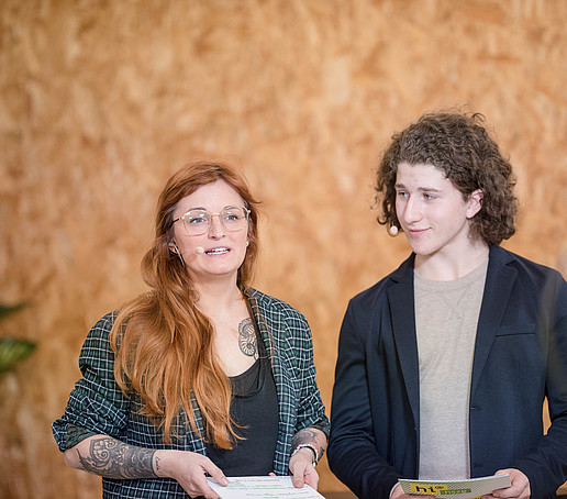 the presenter and Emil in the studio