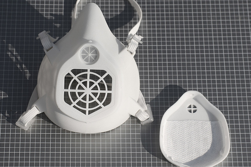 Abbildungen der 3D-gedruckten Atemschutzmaske