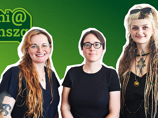 Podcast-Cover zum Thema Heilpädagogik studieren mit Victoria Hohlfeld, Dr.in Anne Goldbach und Studentin Anna