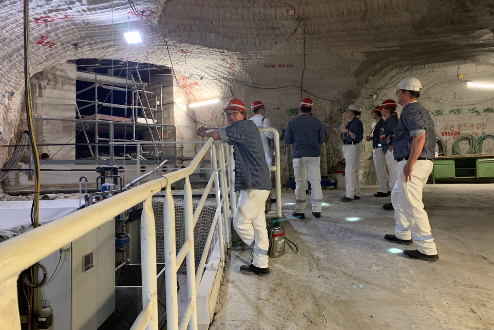 The excursion group in the mine.
