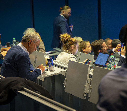View into the full lecture hall