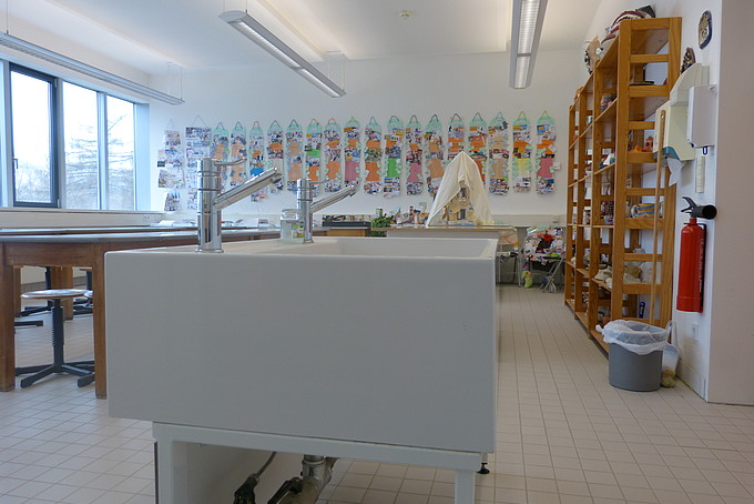 Blick in die zukünftige Experimentierwerkstatt (GI, Raum 3.15) des geplanten Makerspaces am Campus in Görlitz