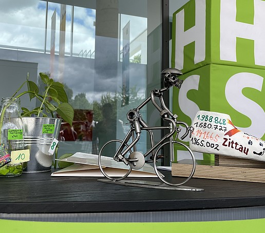 This year, the challenge cups for the pedometer and bike challenge, walking and cycling, went to the Zittau city administration.