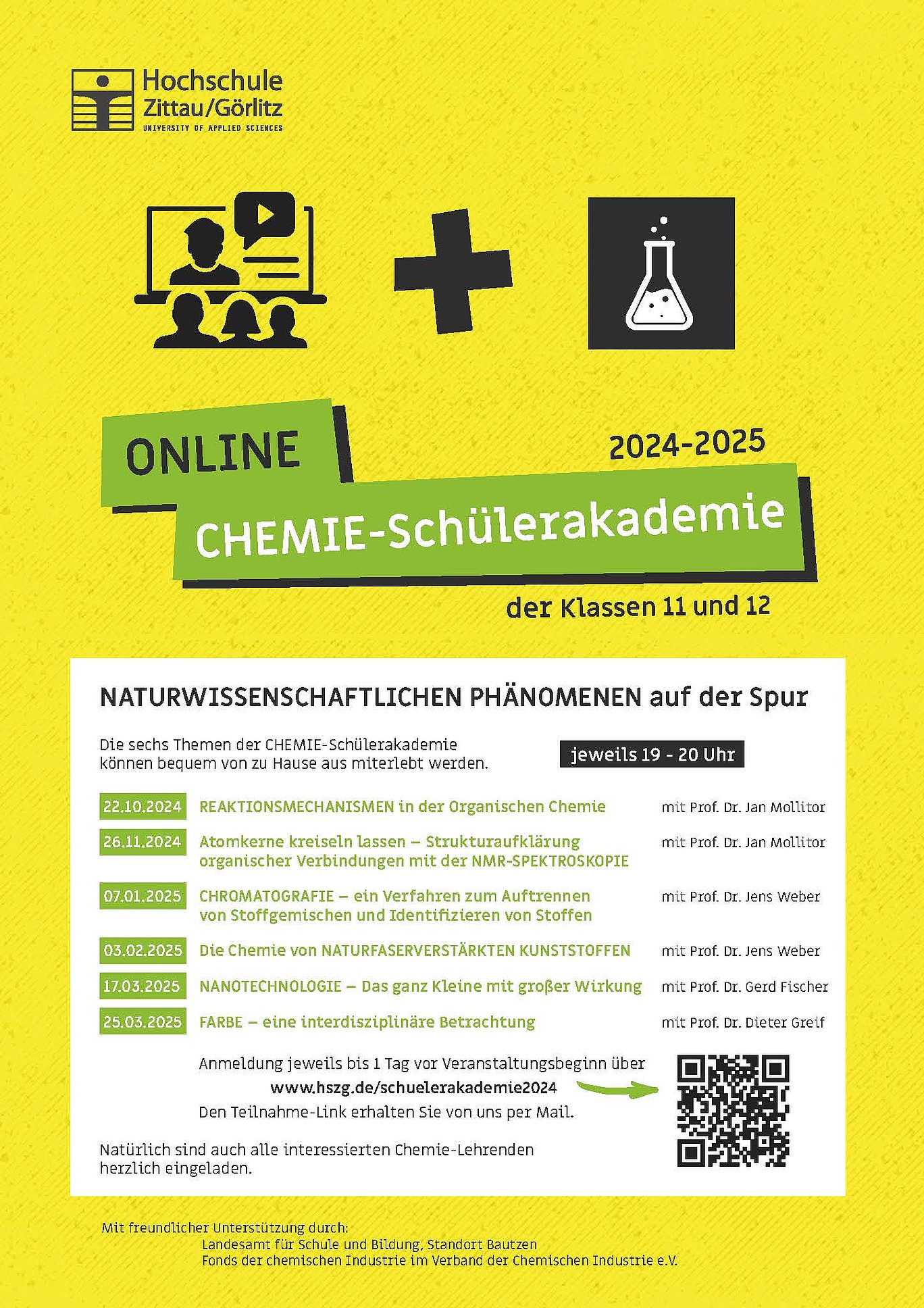 Poster mit den Themen der Chemie-Schülerakademie