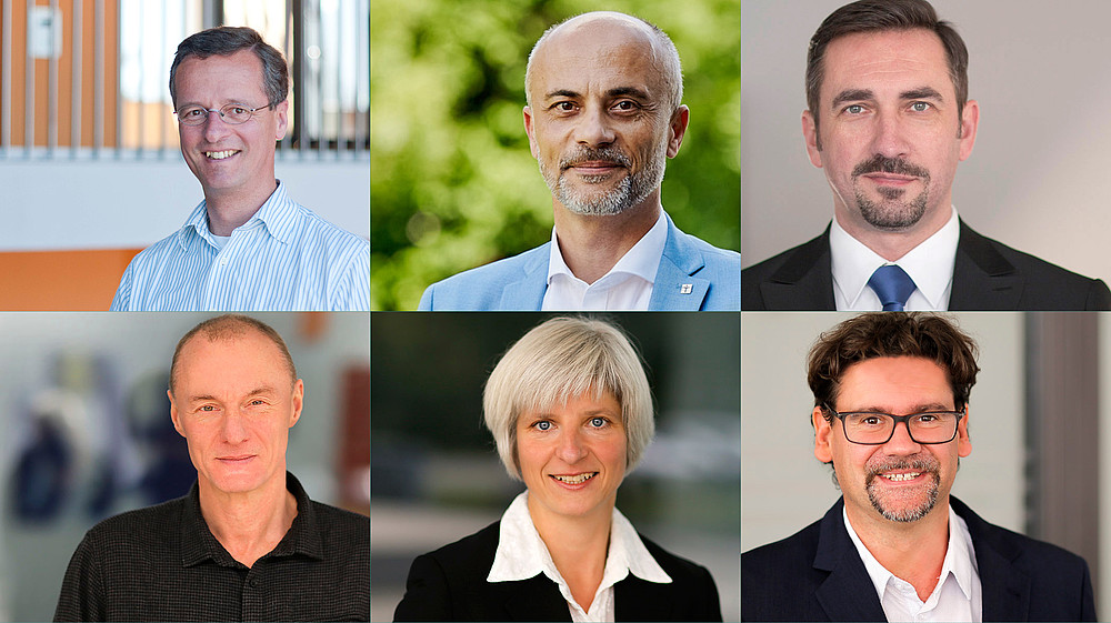 A collage of the staff photos of all HSZG deans.