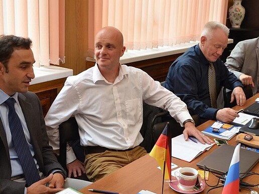 Prof. Tino Schütte, Prof. Uwe Schmidt, Prof. Wolfgang Kästner, Prof. Stefan Kornhuber visit the Moscow Energy Institute
