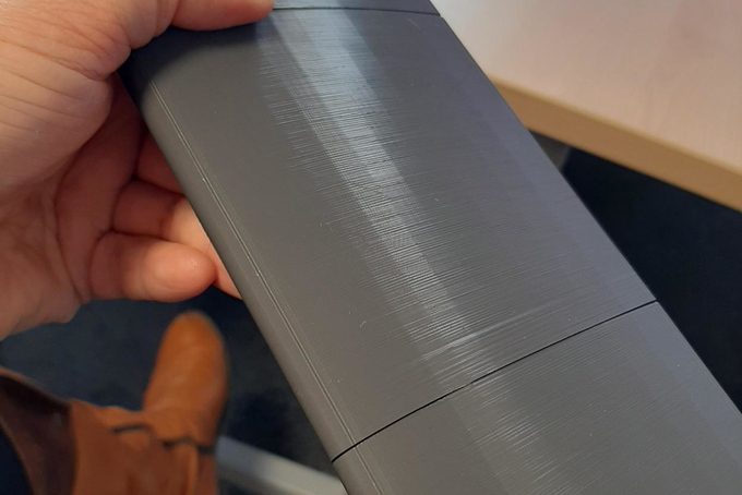 Prototype of a rotor blade for vertically aligned wind turbines from the 3D printer.