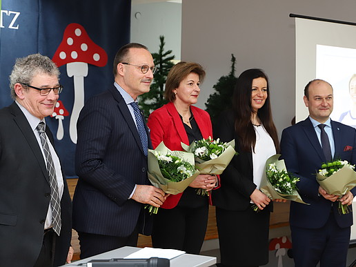 From left: Rector Prof. Friedrich Albrecht, Uwe Benisch, Ewa Zimny, Katarzyna Hübner, Rafal Gronicz.