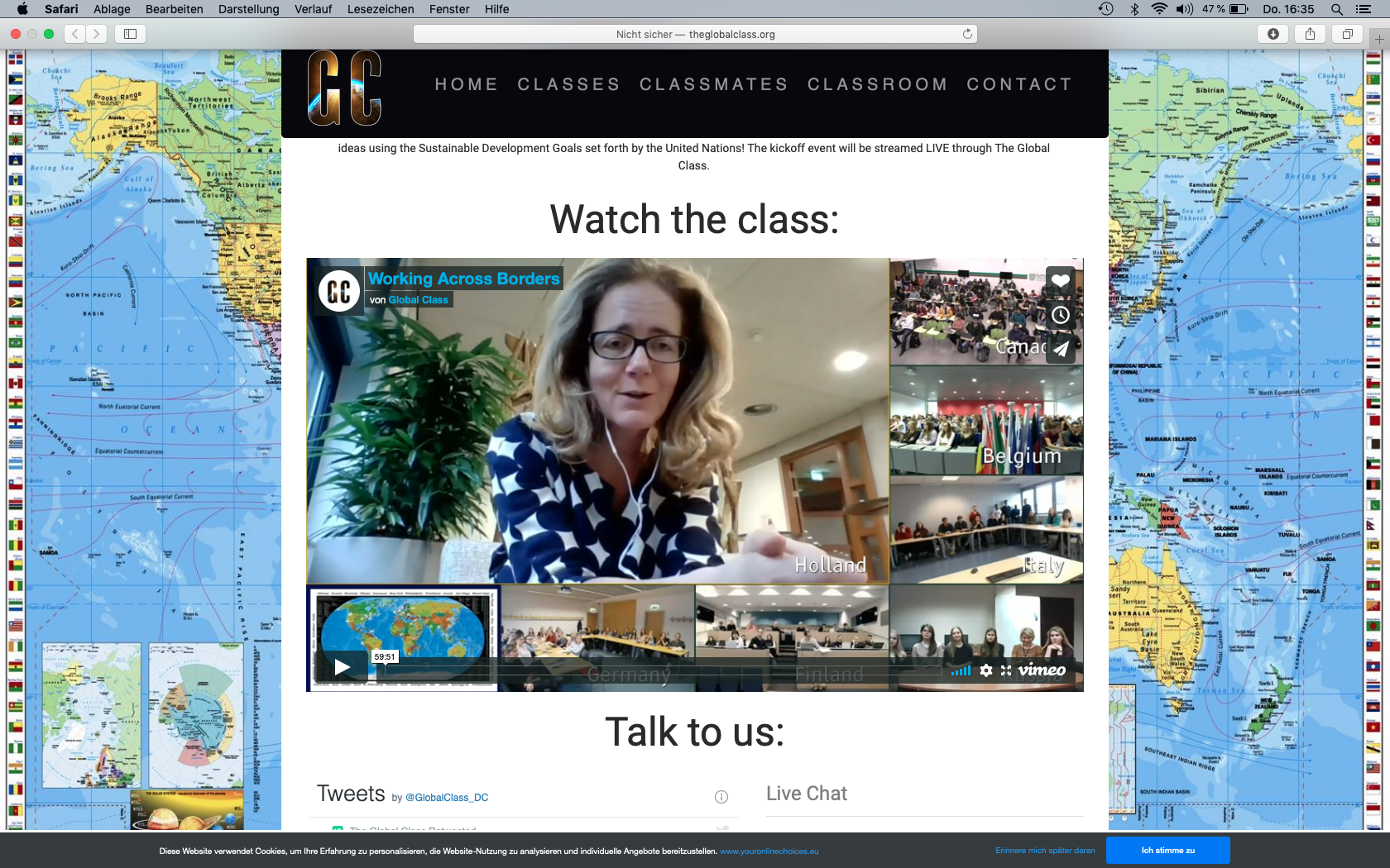 Screenshot: Joint kick-off meeting in the global classroom